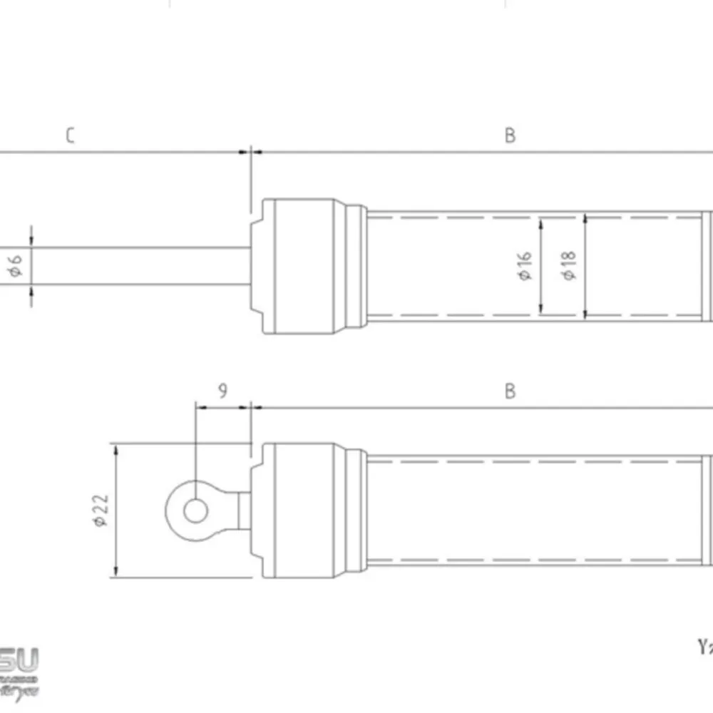 1/14 LESU 金属油圧シリンダー 18 ミリメートル外径 YZ1806 部品 RC ダンプトラック DIY タミヤ車大人のおもちゃ