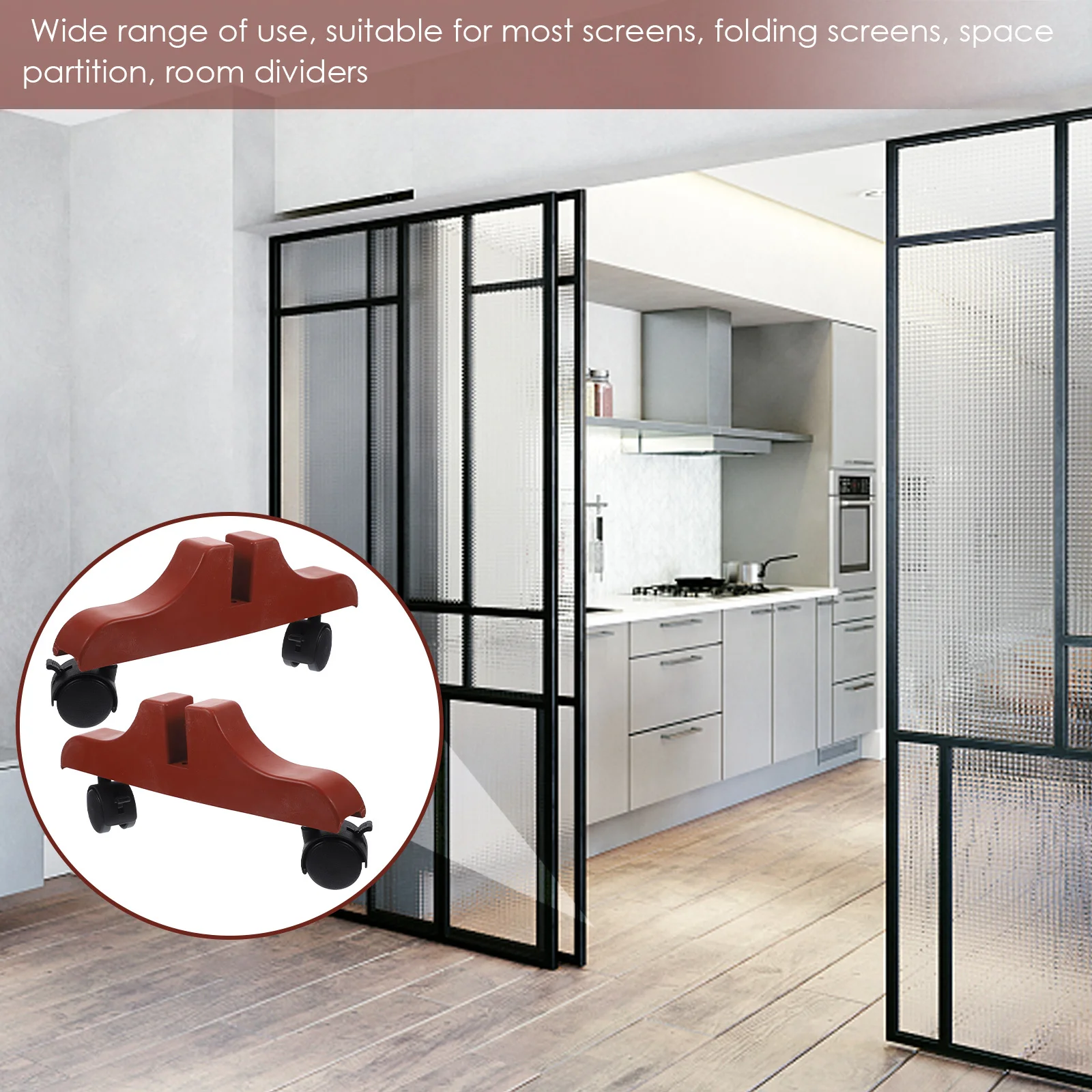 2 قطعة قاعدة مقسم الشاشة البلاستيكية حامل الأسطوانة السميكة لفواصل الغرفة التقسيم دعم قاعدة مقسم المنزلية مع عجلات #2