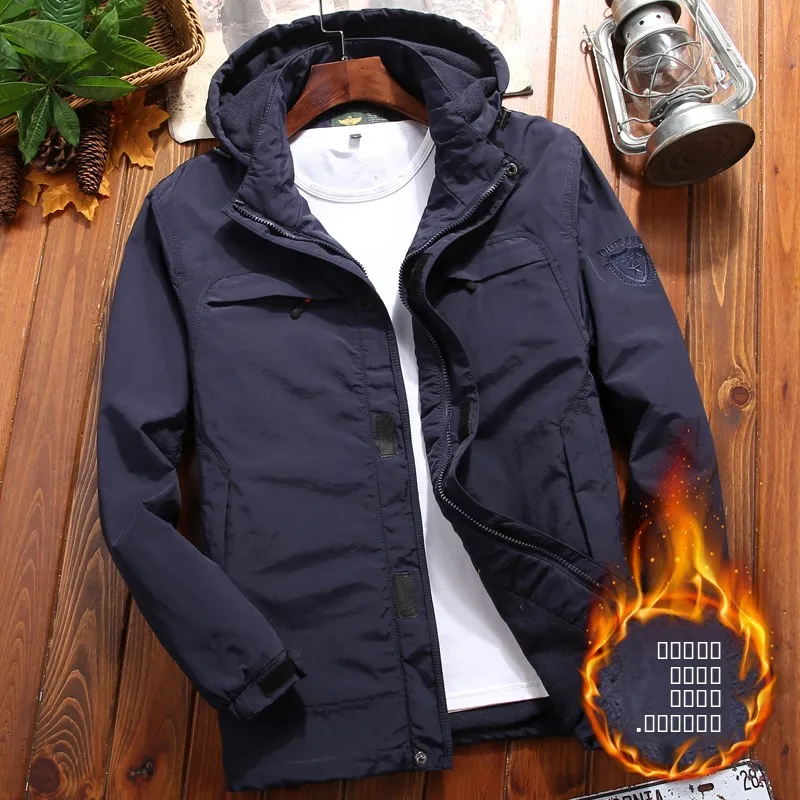 

Men's Casual Fce Lined Loose Fit Cotton Jaet Winter Warm Outdoor Leisure Coat Zipper Closure Busin Gentleman Sle