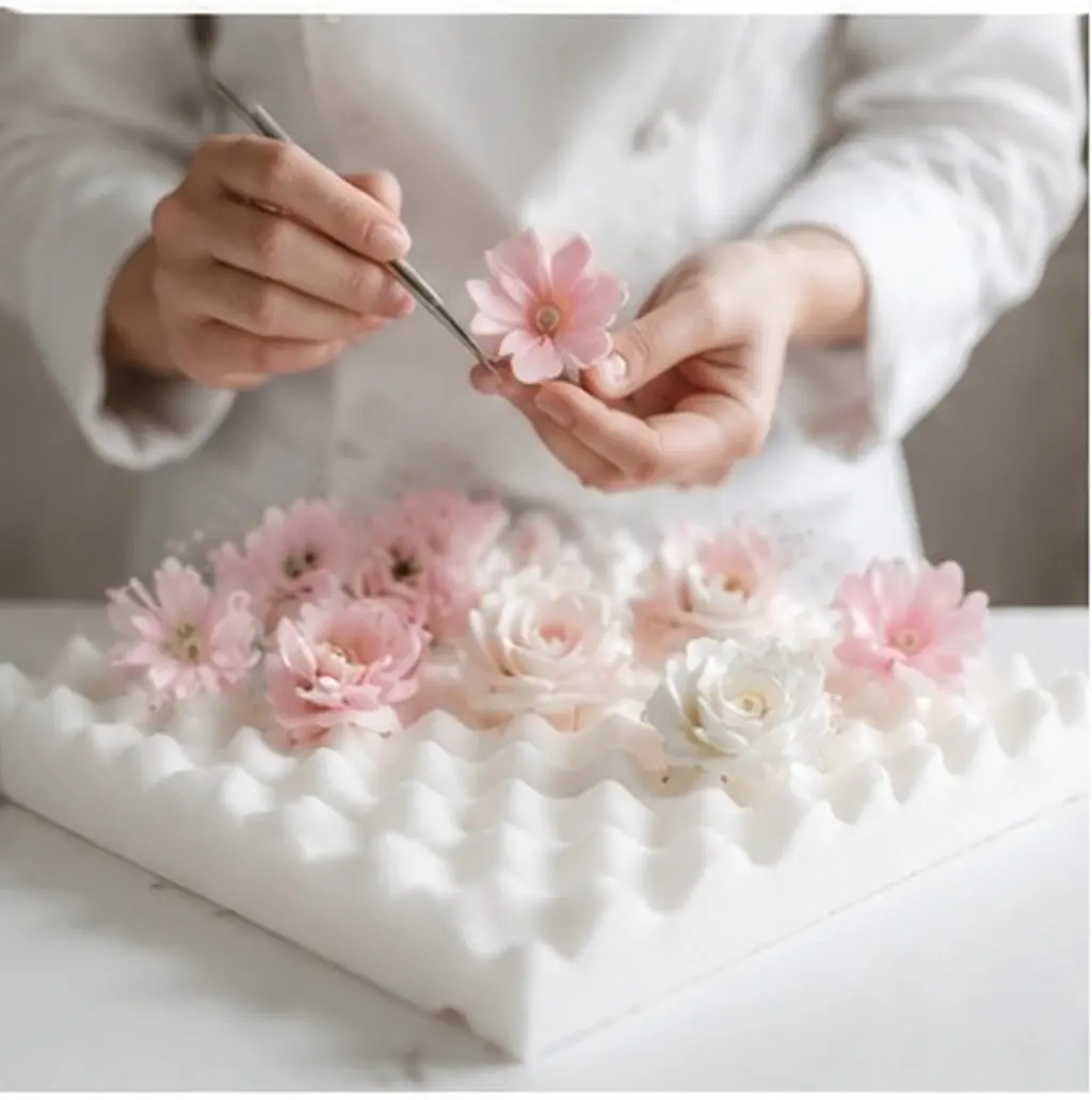 Fondant Sponge Pad 2pcs Wave Shape Sugar Flower Drying Mat for Cake Decorating Baking Tools
