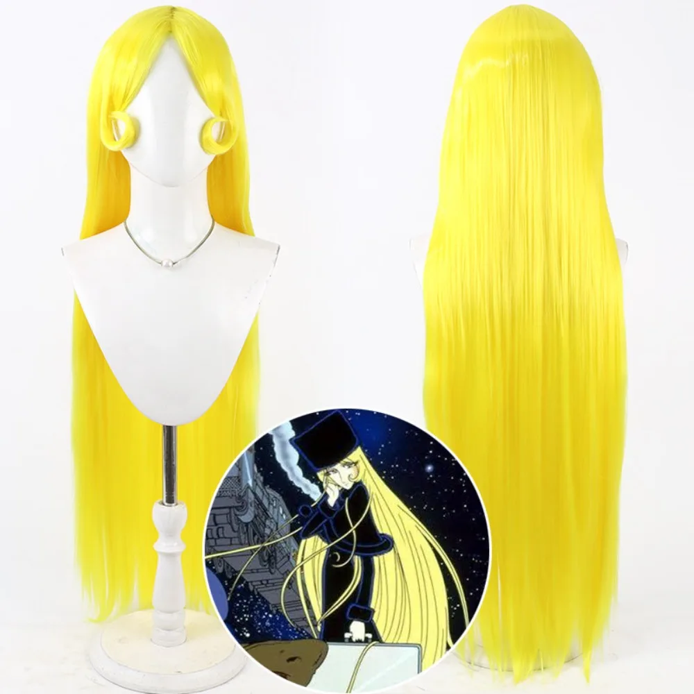 

Парик для косплея Maetel, очень длинный, светлый, прямой, с имитацией кожи головы, классический аниме-парик