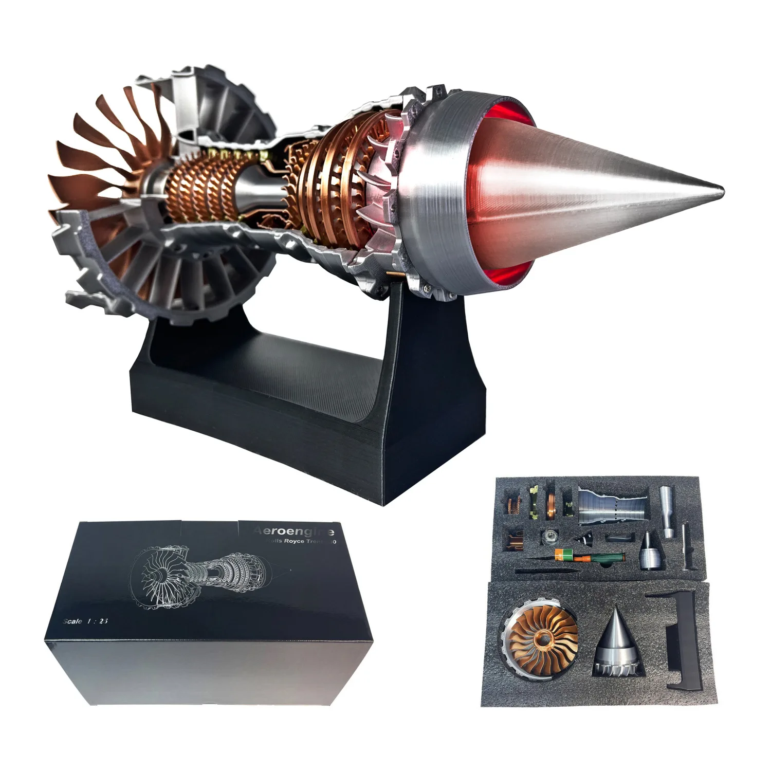 Super turbofan motor modelo de montagem brinquedo elétrico turbina potência alto desempenho boutique modelo aeronave kit motor para crianças