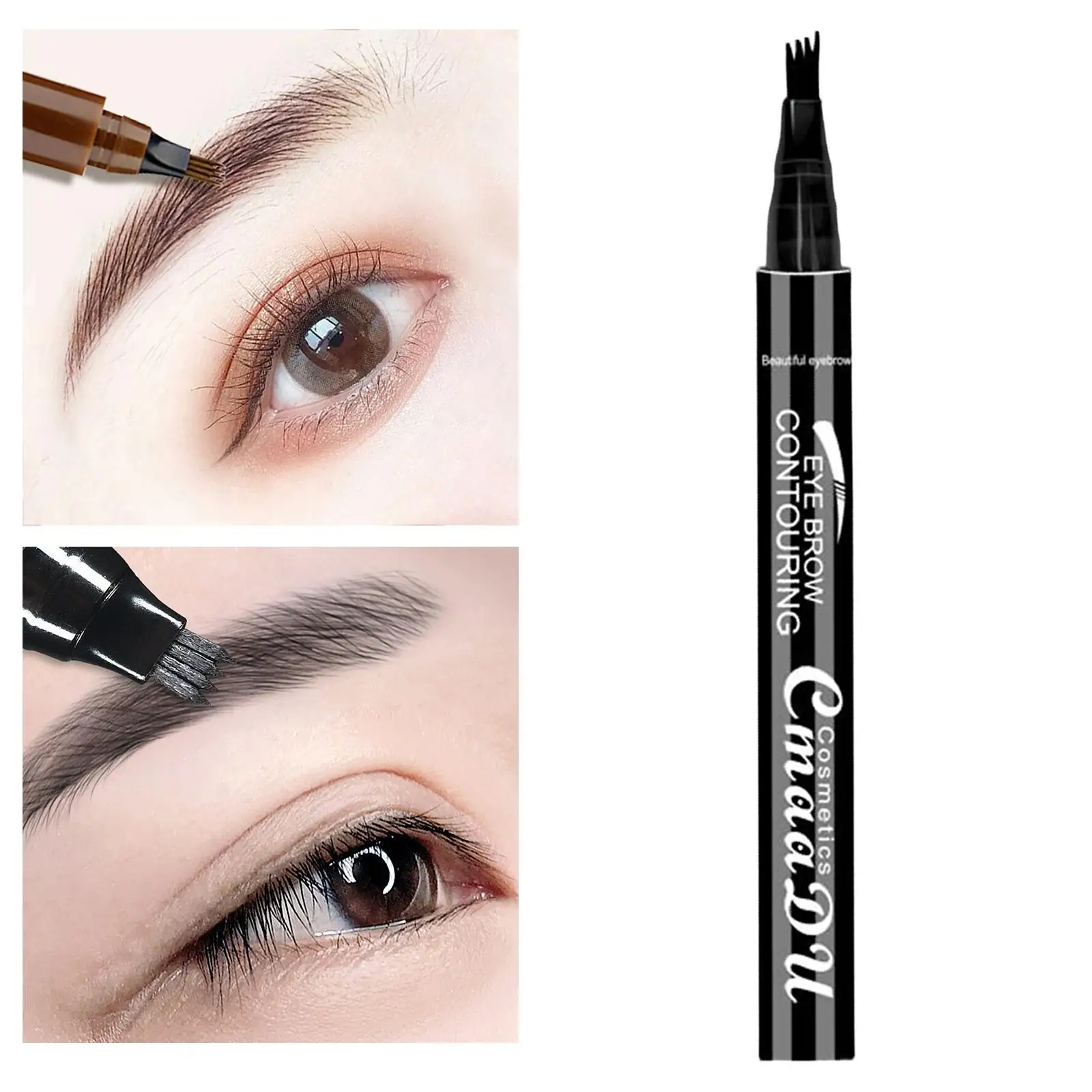 Wodoodporny pisak do brwi z efektem tatuażu microblading, ołówek 3D do brwi poprawiający wygląd oczu.