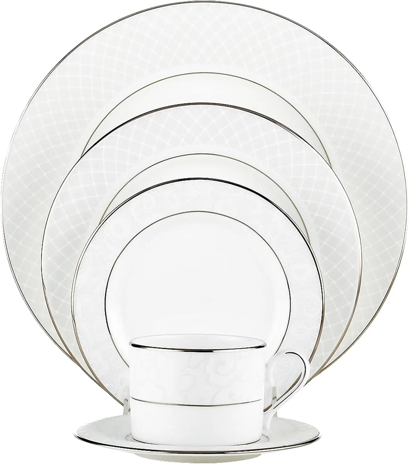 

Venetian Lace 5 Piece Place Setting, 5-Piece Place Setting, Venetian Lace Fine Dinnerware,White