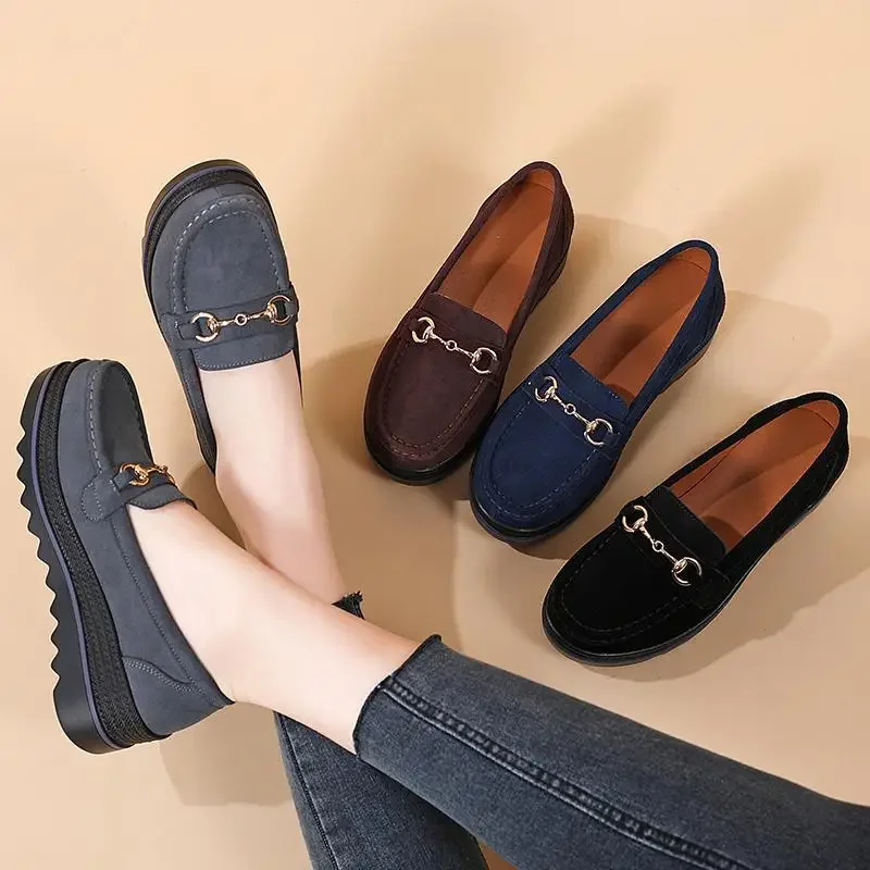 

Flat Pumps Women's 2024 Spring and Summer New Low-Cut Authentic Leather Pumps Soft Bottom Soft Leather Loafers Moccasins