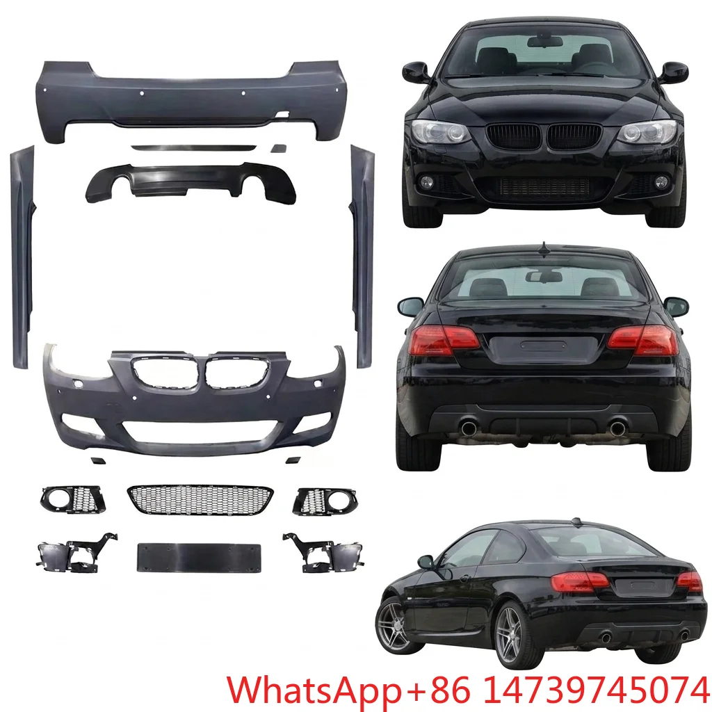 2006-2009 E92 E93 Pre LCI 3 Series M-Tech Style Body Kit, Front Rear Bumper Side Skirt Replacement Parts
