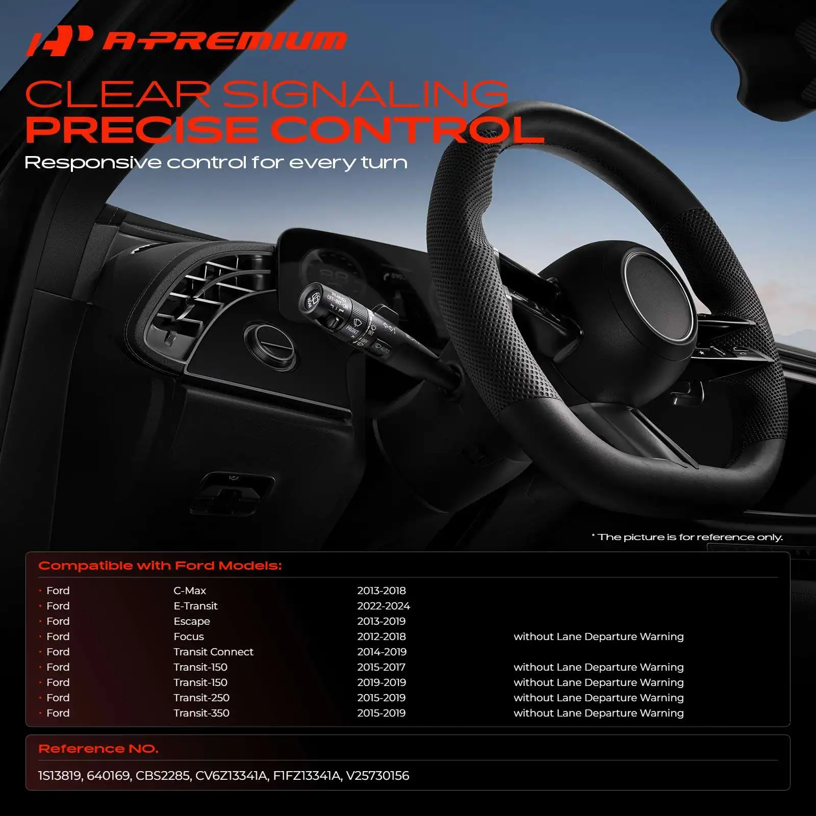 A-Premium Turn Signal Switch for Ford Escape 2013-2019 Focus 2012-2018 E-Transit 2022-2024 C-Max 2013-2018 Transit-150 2015-2017
