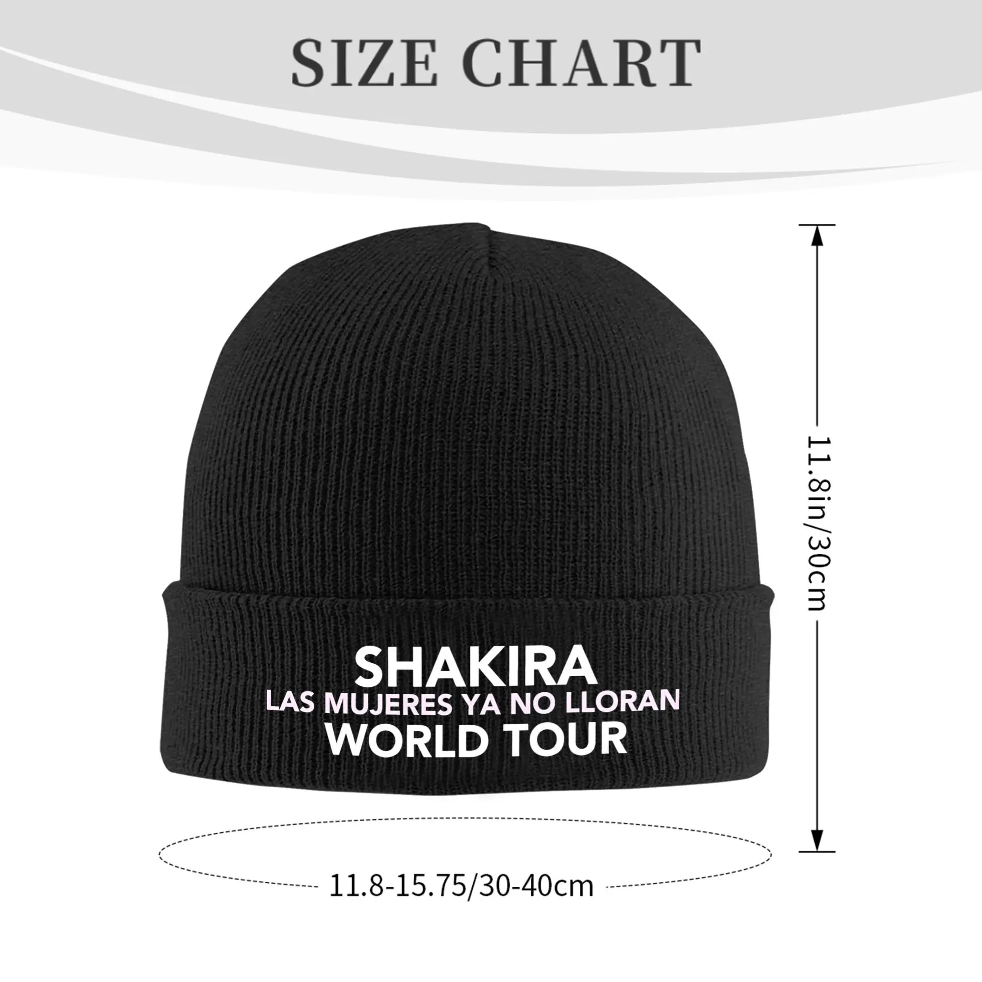 Shakira LAS MUJERES ya no lloran اكسسوارات دافئة متماسكة الكفة قبعة للرجال النساء الجمجمة محبوك قبعة قبعة جولة 2025 بيني