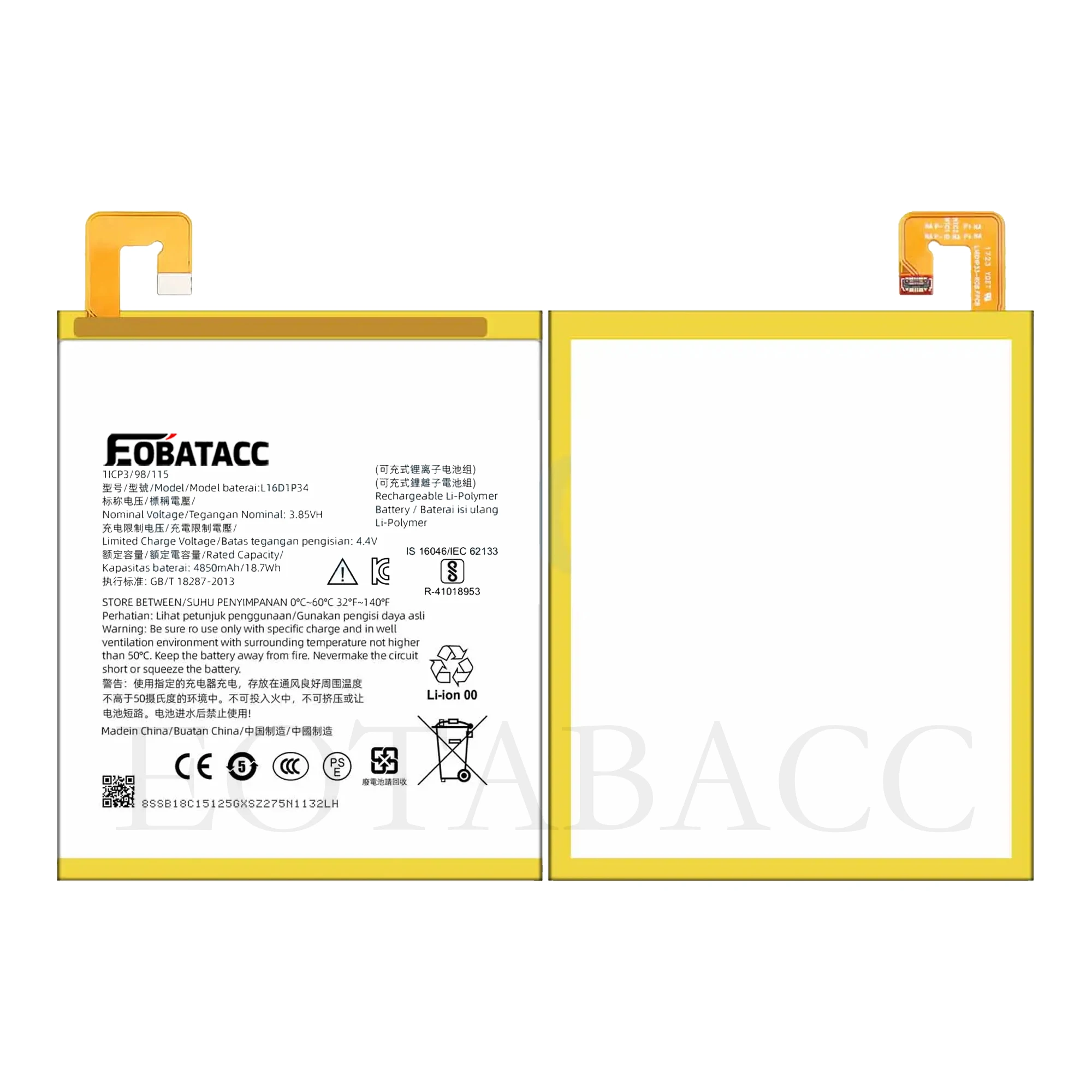 4850mAh New L16D1P34 Battery For Lenovo Tab M8 TB-8505F/M/N/I /Tab4 8/Tab 8plus TB-8504 8604N Tracking Number High Quality
