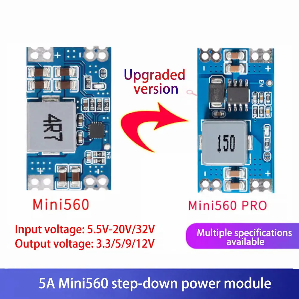 High Efficiency Output 3.3V 5V 9V 12V 5A Mini560 PRO Step Down DC-DC Converter Voltage Regulator Buck Stabilized Power Module