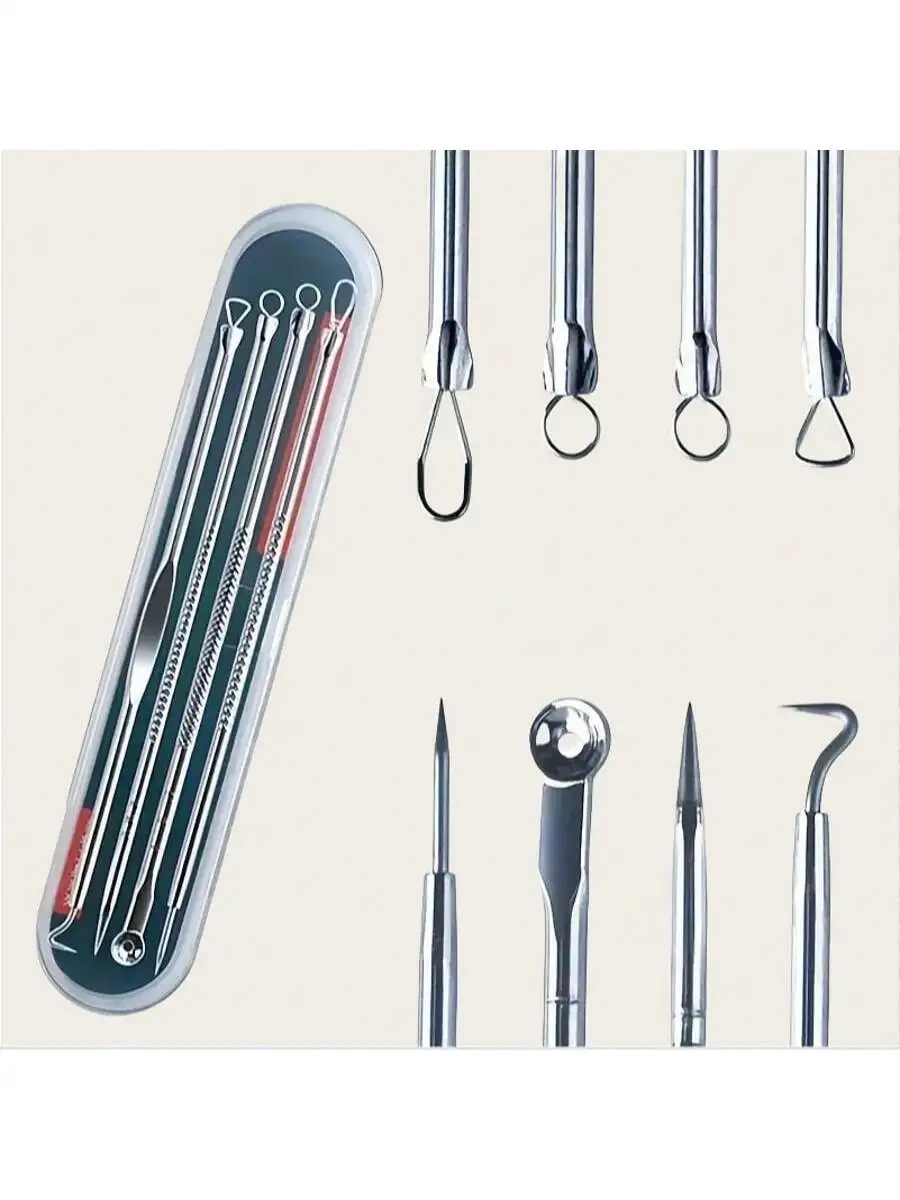 Kit de 4 Piezas para Extraer Acné, Herramienta Profesional para Eliminar Acné