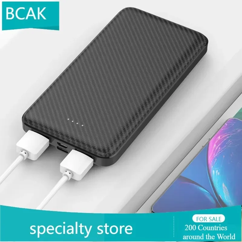 BCAK 20000mAh Power Bank Mobile Power Supply Large Capacity Fiber Texture Shell Design Light and Easy To Carry Dual Input