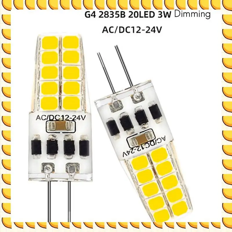 

BAAU 40PCS G4 LED Bulb AC/DC12V-24V 3W LED G4 Light 20LED 360 Angle Light 2835SMD Replace 30W Halogen Lamp,Cool White