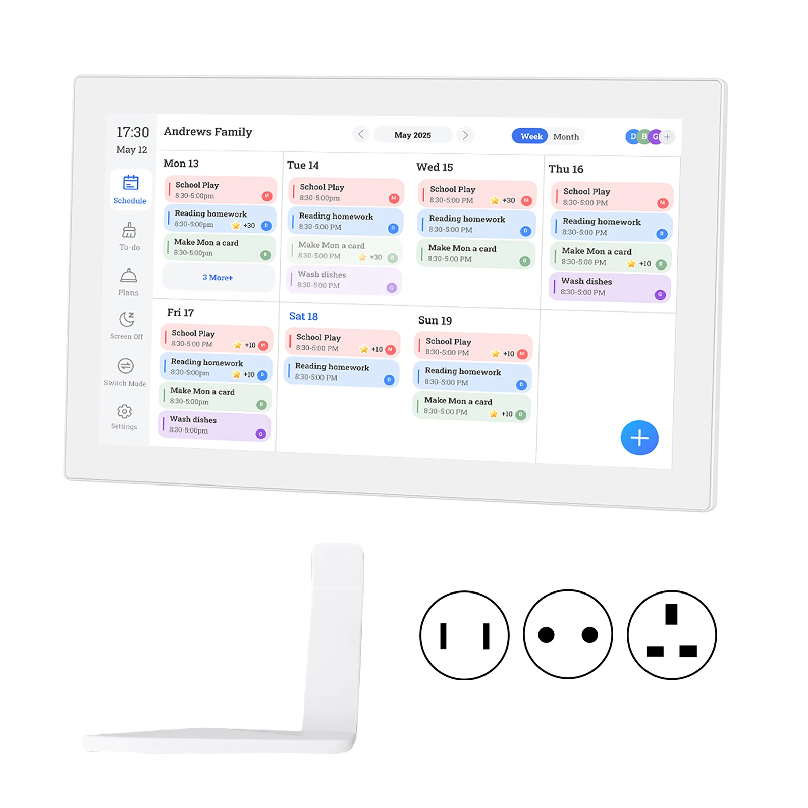 

Digital Calendar Planner Chore Chart 15.6-inch 1080P Full HD Interactive Wall Desk Mount for Seamless Scheduling Sm