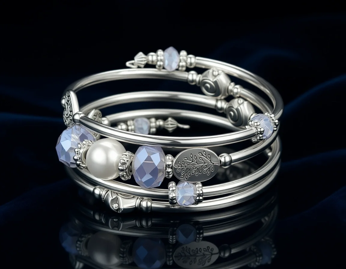 

Браслет из бисера и кристаллов серебристого цвета, модное ювелирное украшение, подарок для женщин