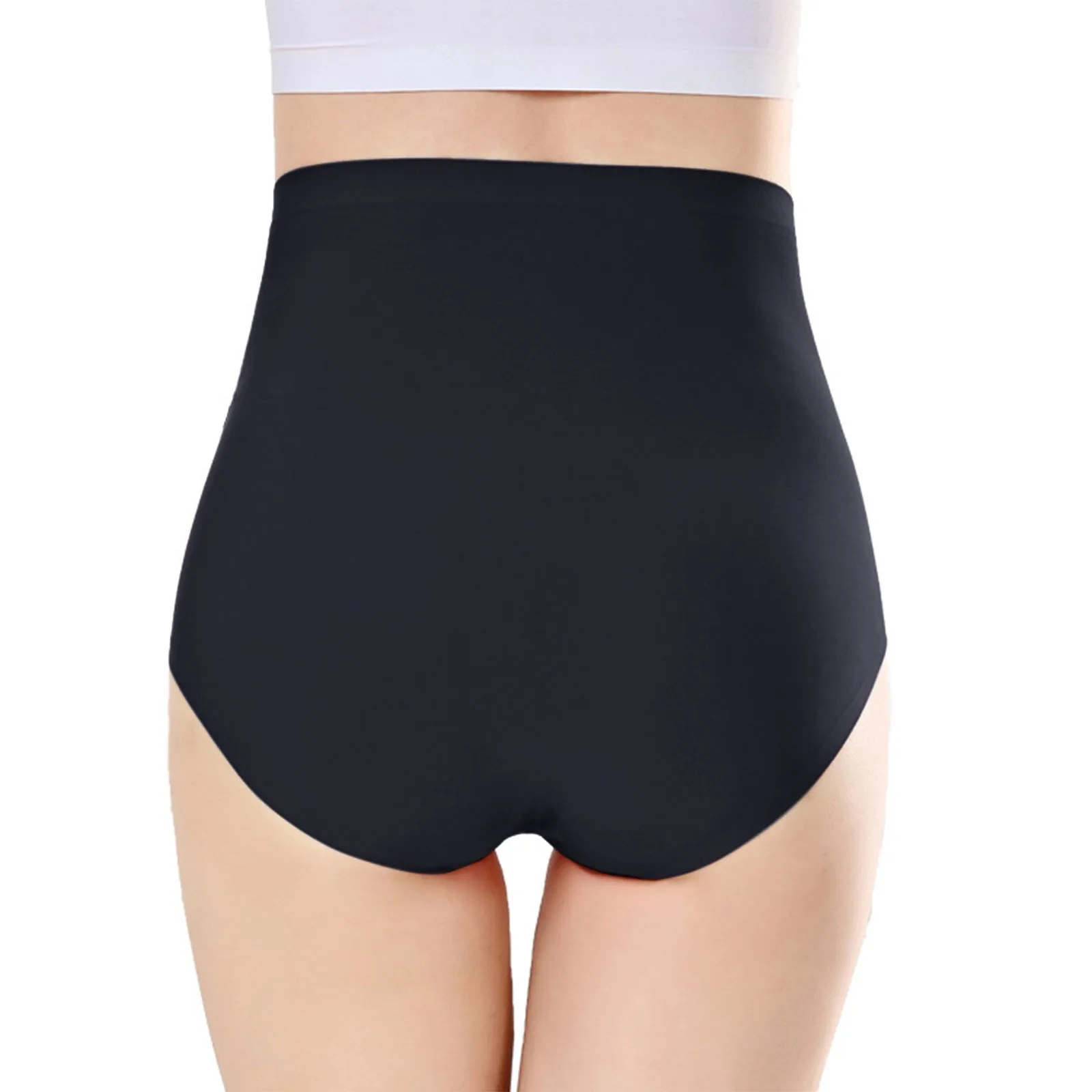 Women\'S Plus Size Women\'S Ultra High Waist Solid Color Briefs Ice Silk Traceless Briefs Will Not Womens Underwear Variety Pack