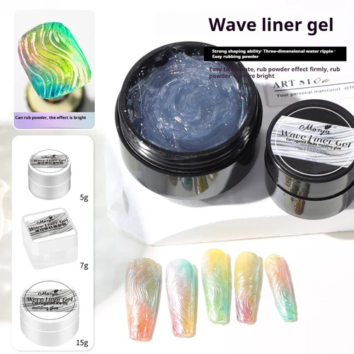Esmalte de uñas de Gel con revestimiento ondulado, Gel de moldeo cromado sólido semipermanente para pintura DIY, dibujo, manicura, uñas de espejo, 15/5ml