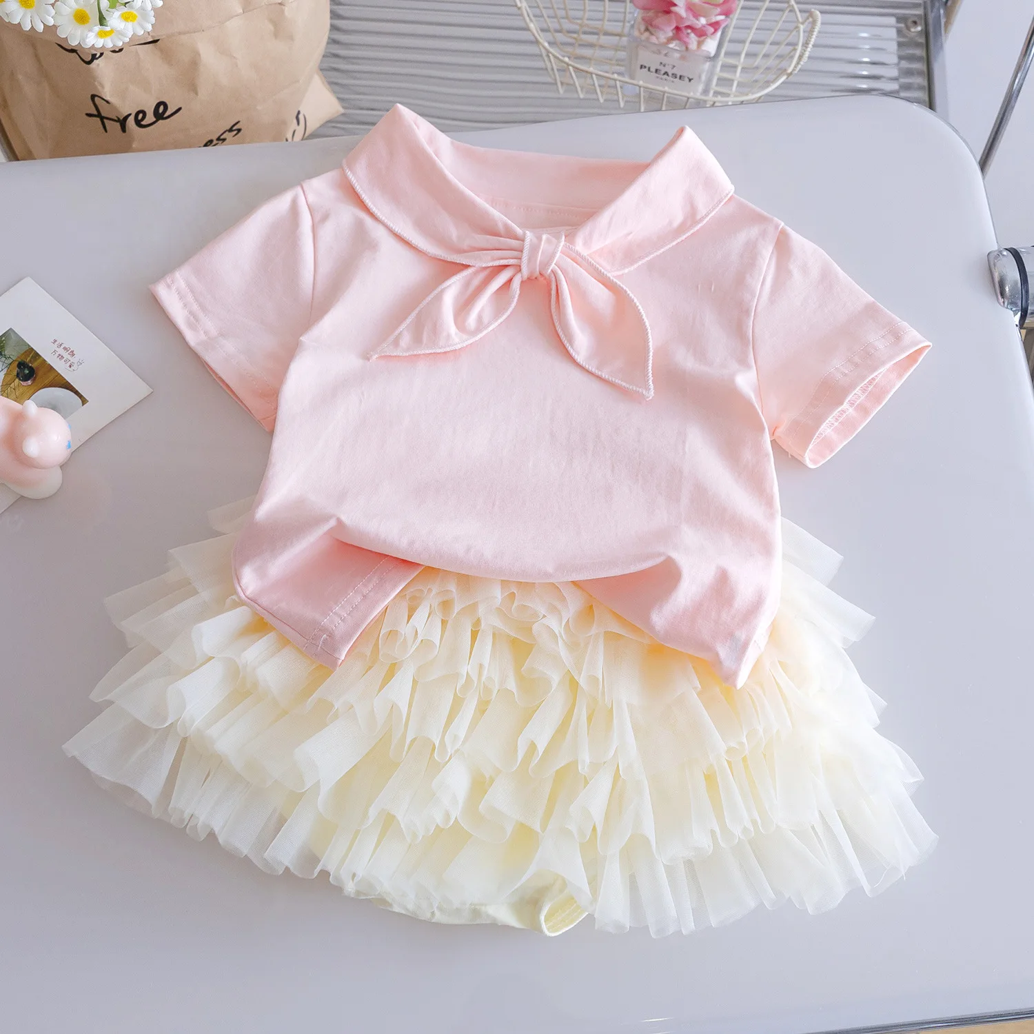 

Girls Clothes Sets Summer 2025 Children Cotton Polo Shirts Skirts 2pcs Cute Tutu Dress Suit For Baby Girl Outfits Kids T-shirts