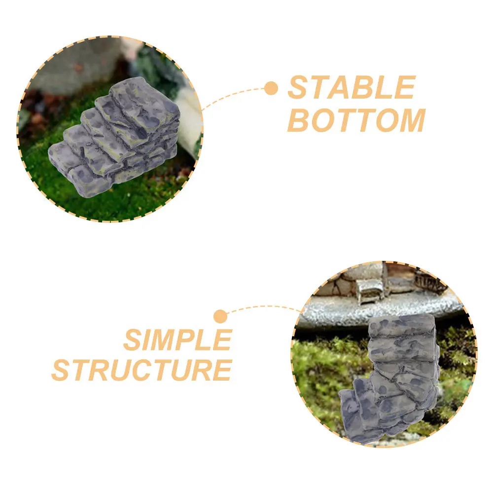 

2Pcs Simulation Steps Adornment Resin Craft Stairs Micro Landscape Decor Miniature Garden Accessories Miniature Step Statues