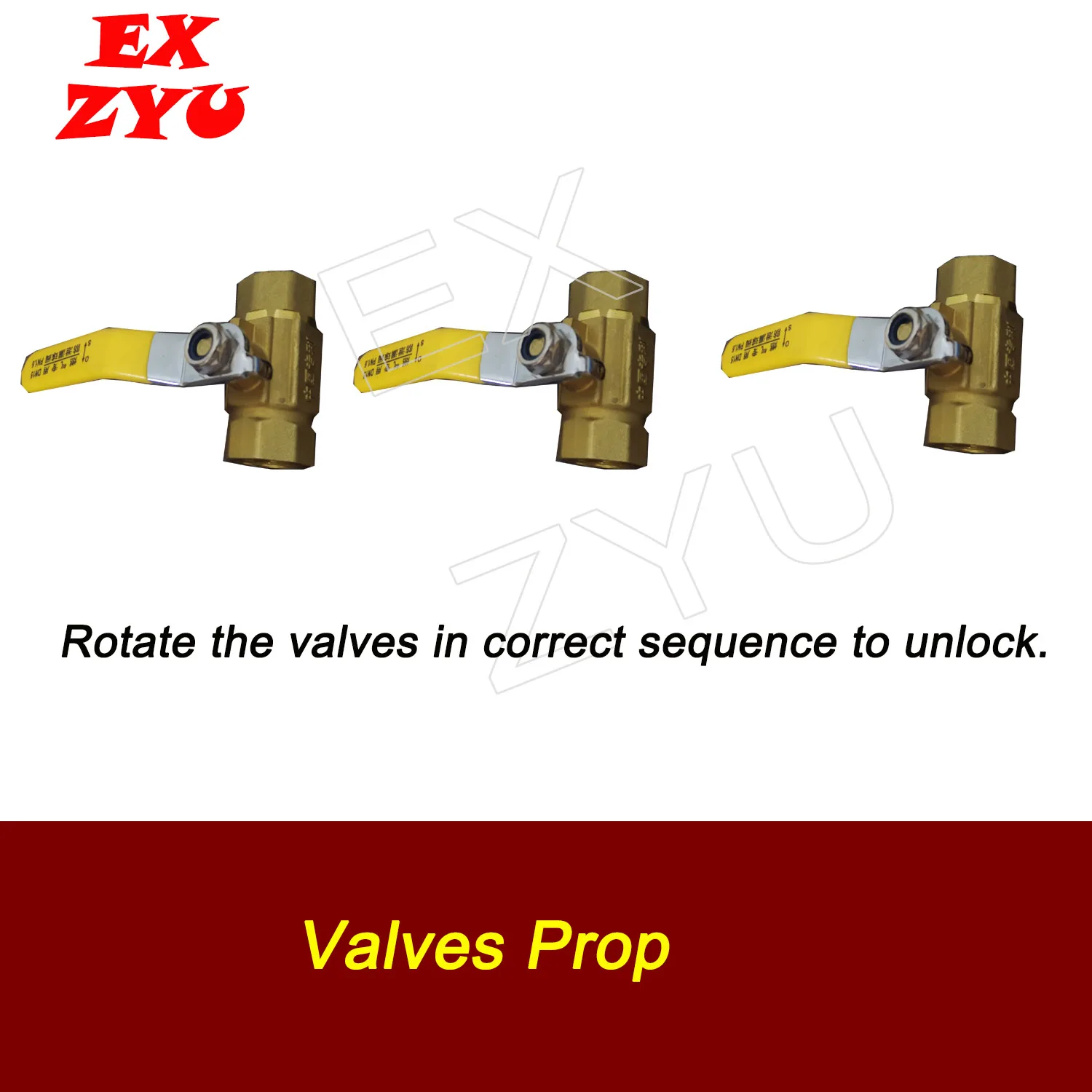 Valves Prop ​Turn all valves into open positions with correct sequence to unlock Adventure chamber EX ZYU Escape Room Props