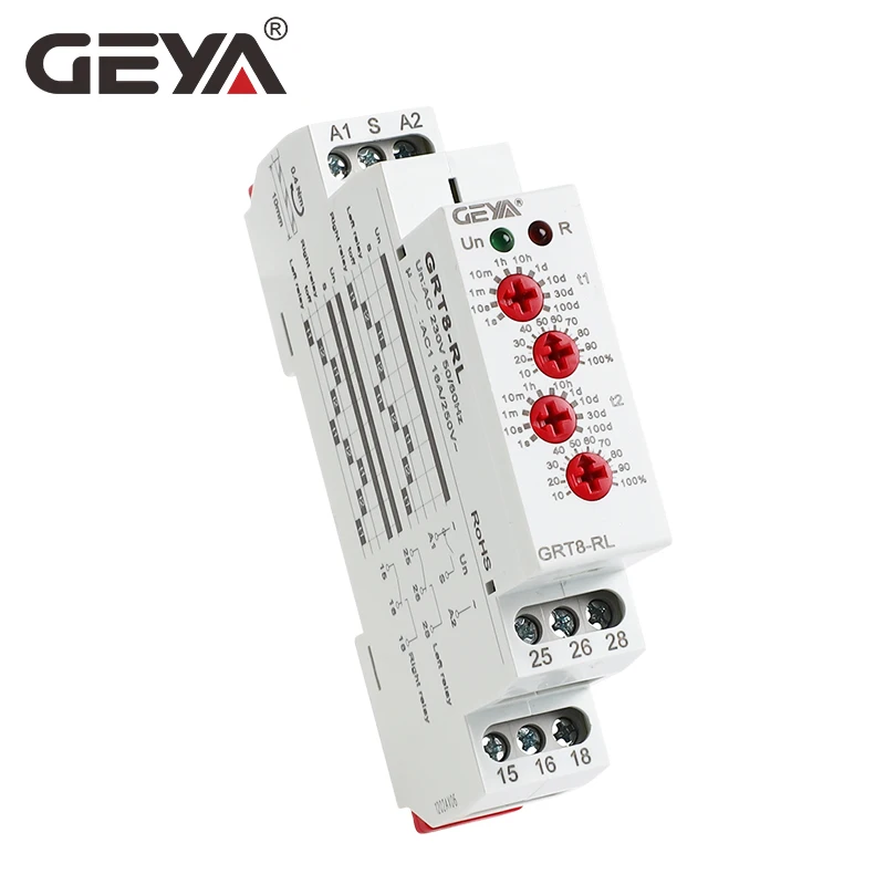 GEYA GRT8-RL 16A Alternate Cycle Relay 2NO2NC AC 230V or AC/DC12-240V Right-Left Inverser Time Relay