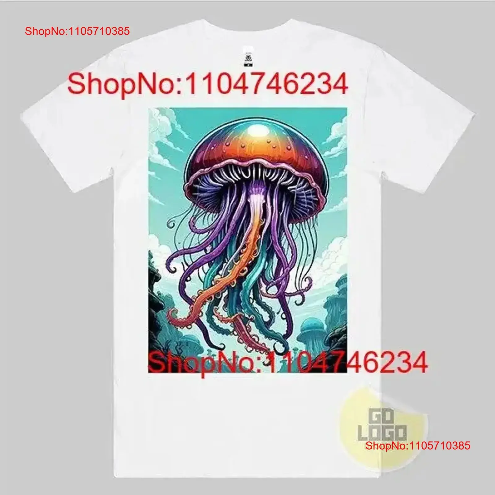 Colourful Jellyfish T Shirt Top Idea for Ocean Lovers Unique Sea Life vintage Washed Comfortable graphic homme vintage Washed