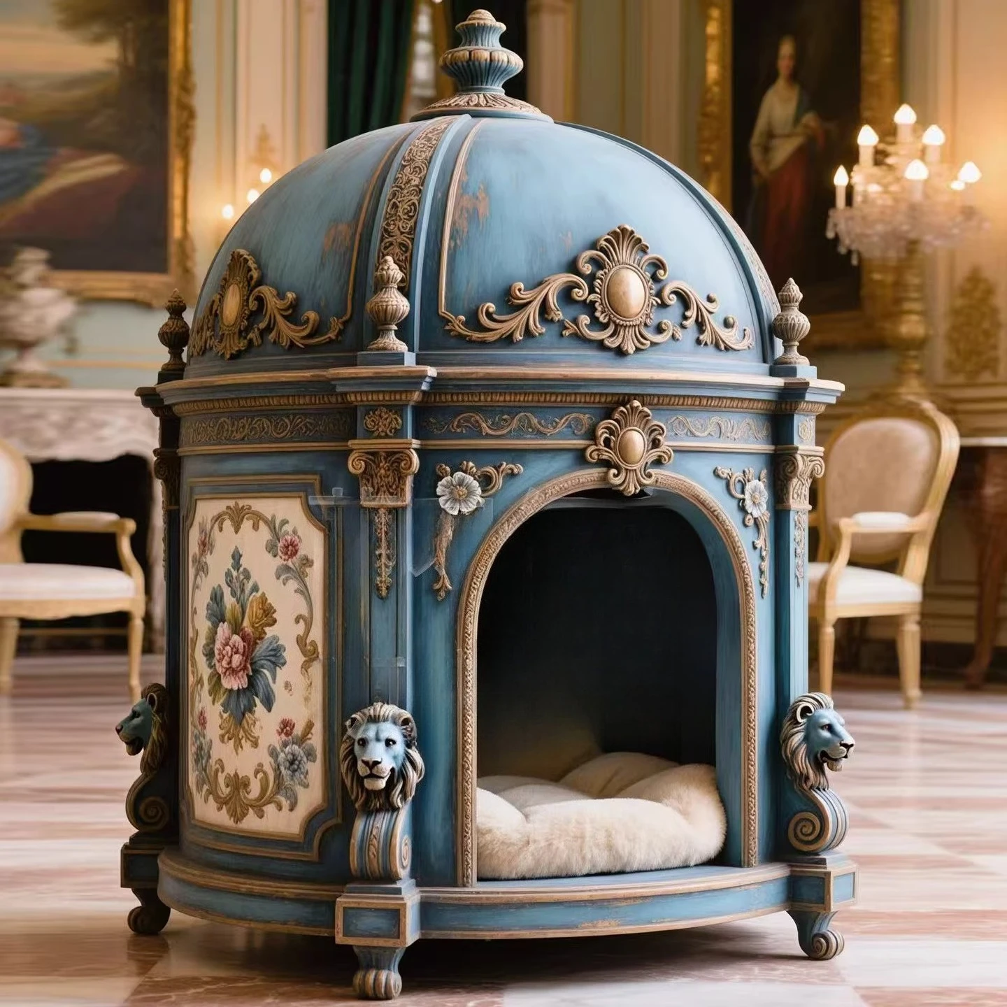 Retro round new home furniture, bedside table style cat and dog house cat and dog villa