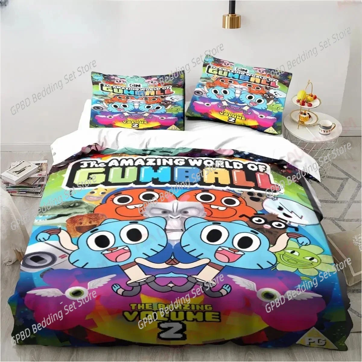 Cartoon Amazing World Bedding Set,Duvet Cover Comforter Bed Set Quilt Cover Pillowcase,King Queen Twin Size Boys Girls Adults