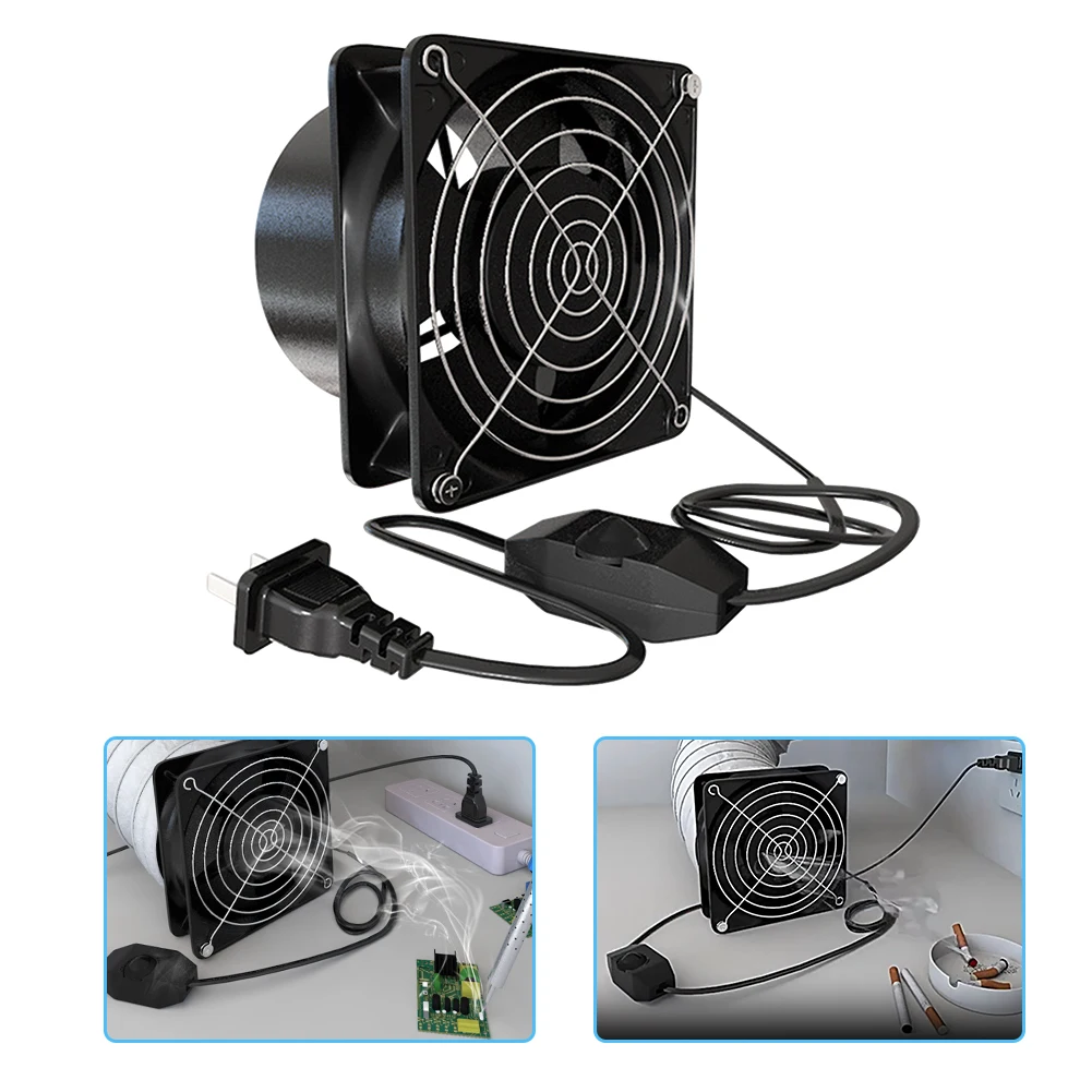 120mm Exhaust Fan DIY Welding Fan DIY Welding Ventilation 200CFM Airflow Metal Adjustable Bracket For Moxibustion