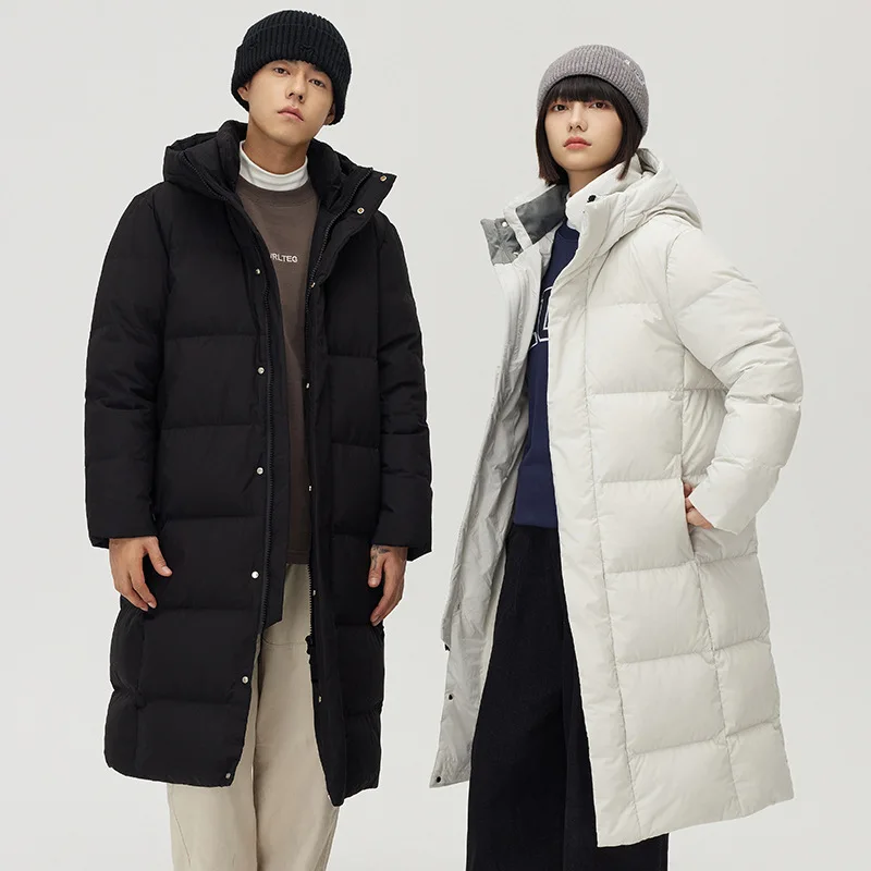 

Зимний спортивный повседневный унисекс длинный утолщенный теплый универсальный модный пуховик выше колена пальто