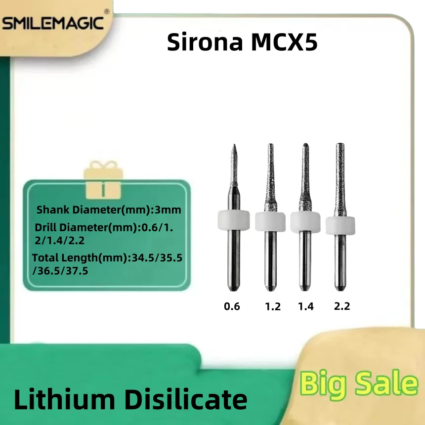 

Стоматологические лабораторные фрезерные боры для Sirona MCX5, режущие стеклянные керамические комбинезоны D3, стоматологические материалы, точные инструменты