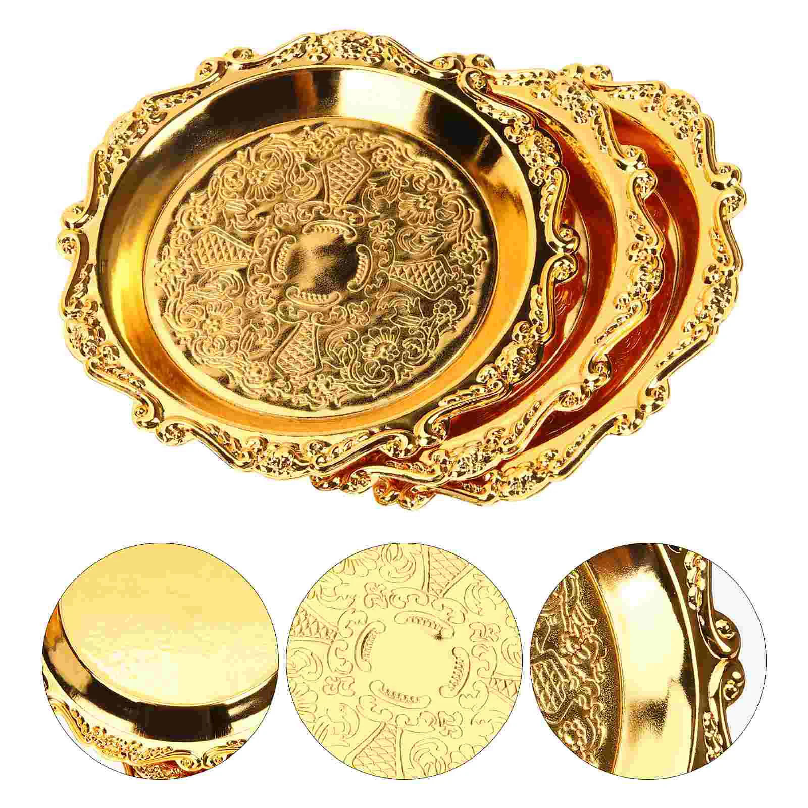 

6 Pcs Gold Dessert Trays Dried Fruit Plate White Serving Platters Veggie Snacks