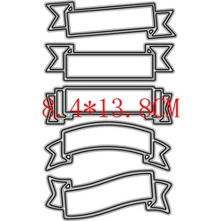 2022 AliliArts Metal Cutting Dies 5pc Banners diy Scrapbooking Photo Album Decorative Embossing PaperCard Crafts Die