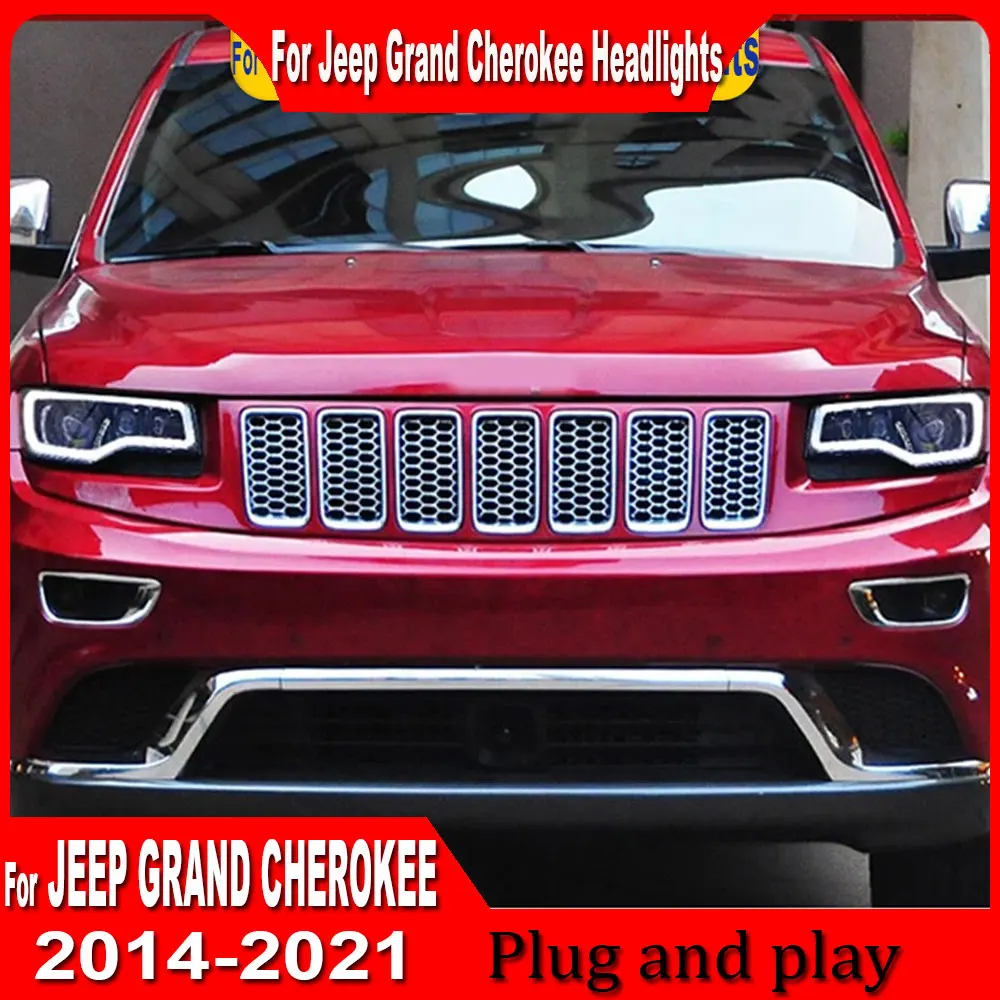 

Светодиодные фары для Jeep Grand Cherokee 2014 2015 2016 2017 2018 2019-2021 Светодиодные автомобильные лампы DRL Динамические указатели поворота Автомобильные аксессуары