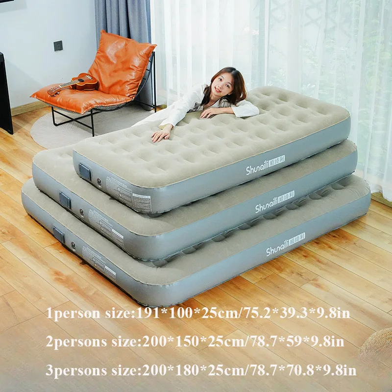 Fully Automatic Inflatable Mattress Home 3Size Lazy Laying Cushion Bed Soft Skin-friendly Suede Waterproof Moisture-proof Mat