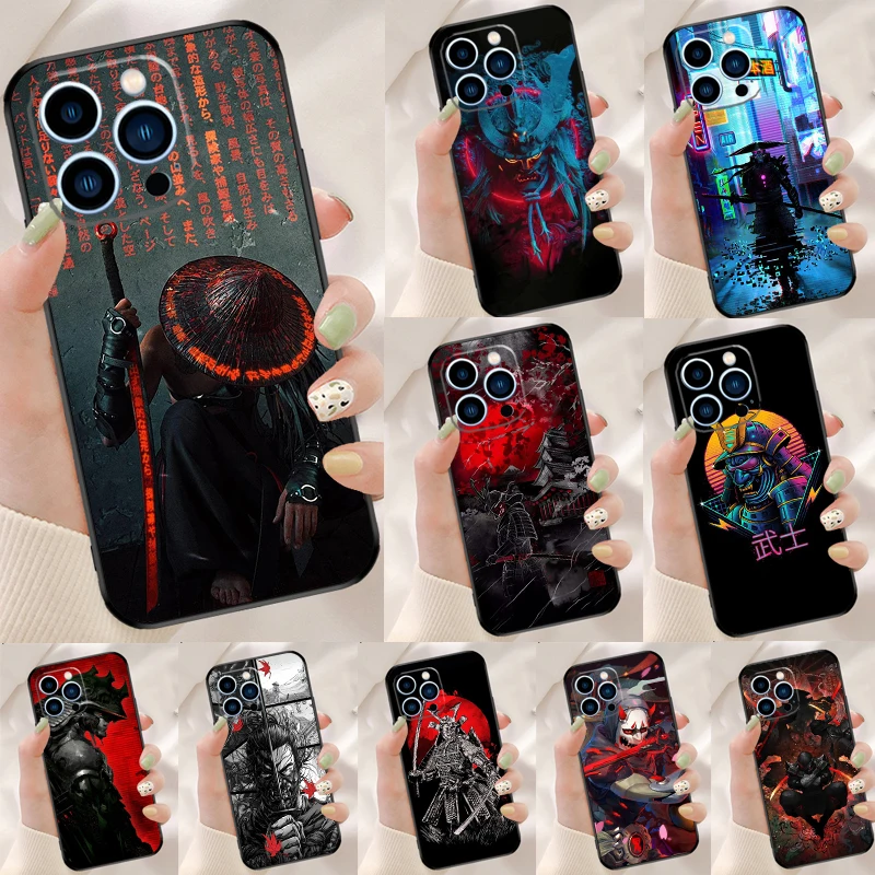 Japan Samurai Ninja Phone Case For iPhone 15 14 13 12 11 16 Pro