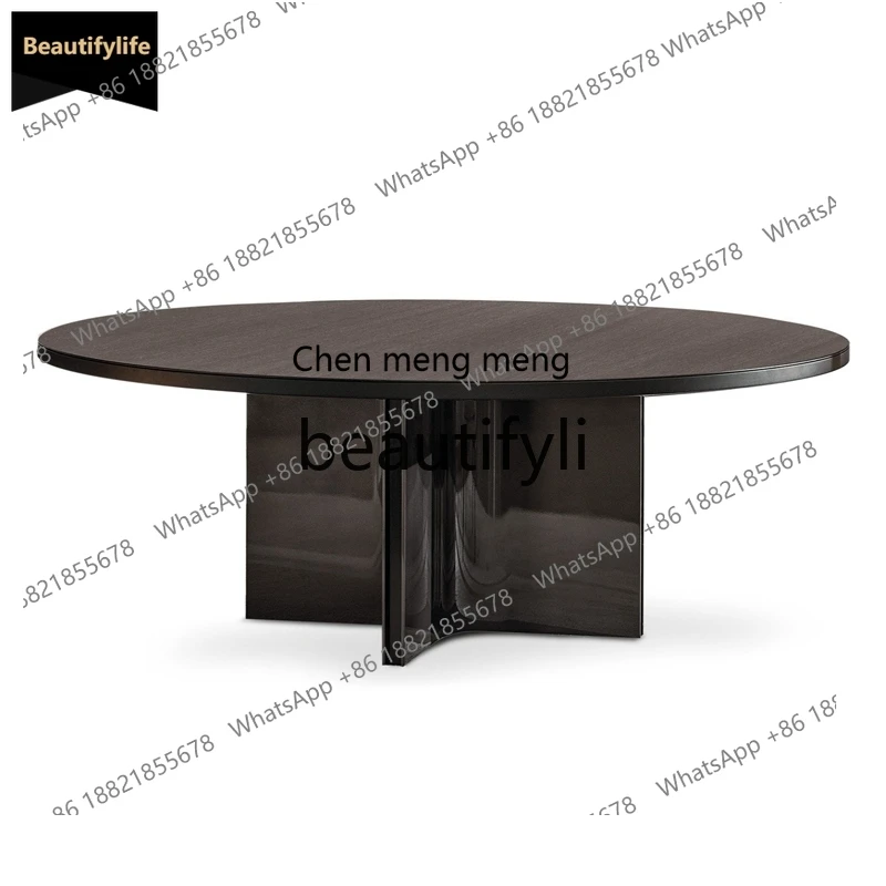 

X GG Light luxury simple living room marble dining table stainless steel round dining table with turntable small apartment
