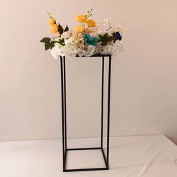 10 PCS/ LOT Flower Vase Black Column Stand 31 Inches Metal Road Lead Wedding Centerpiece  Rack For Event Party Decoration