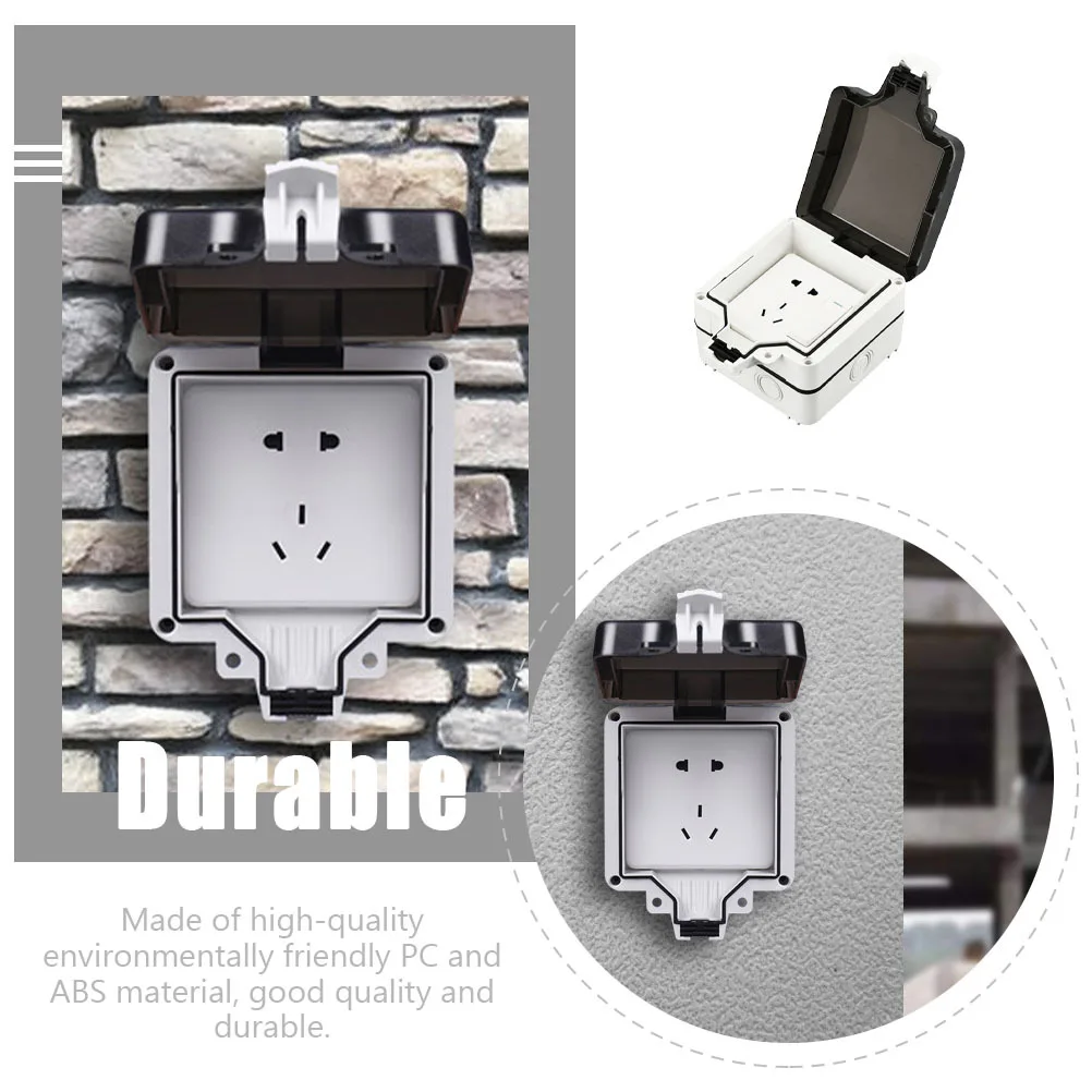 

1Pcs Waterproof Socket Protector Durable Pc ABS Material Splash Proof Bathroom Outdoor Balcony Usage 86 Type Socket Box