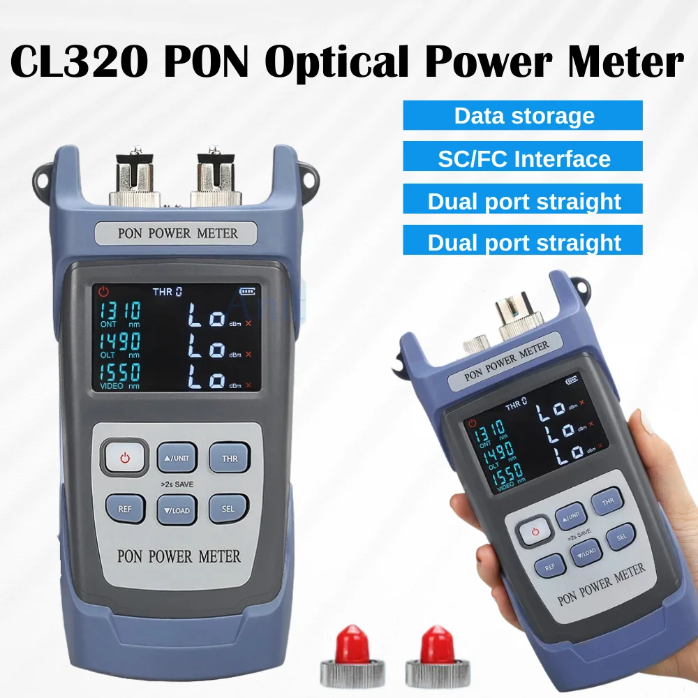 

New CL-320A/U Fiber Optical PON Meter CL-320APC UPC FTTX ONT Portable PON Power Meter 1310nm/1490nm/1550nm as AUA-320A/U PON OPM