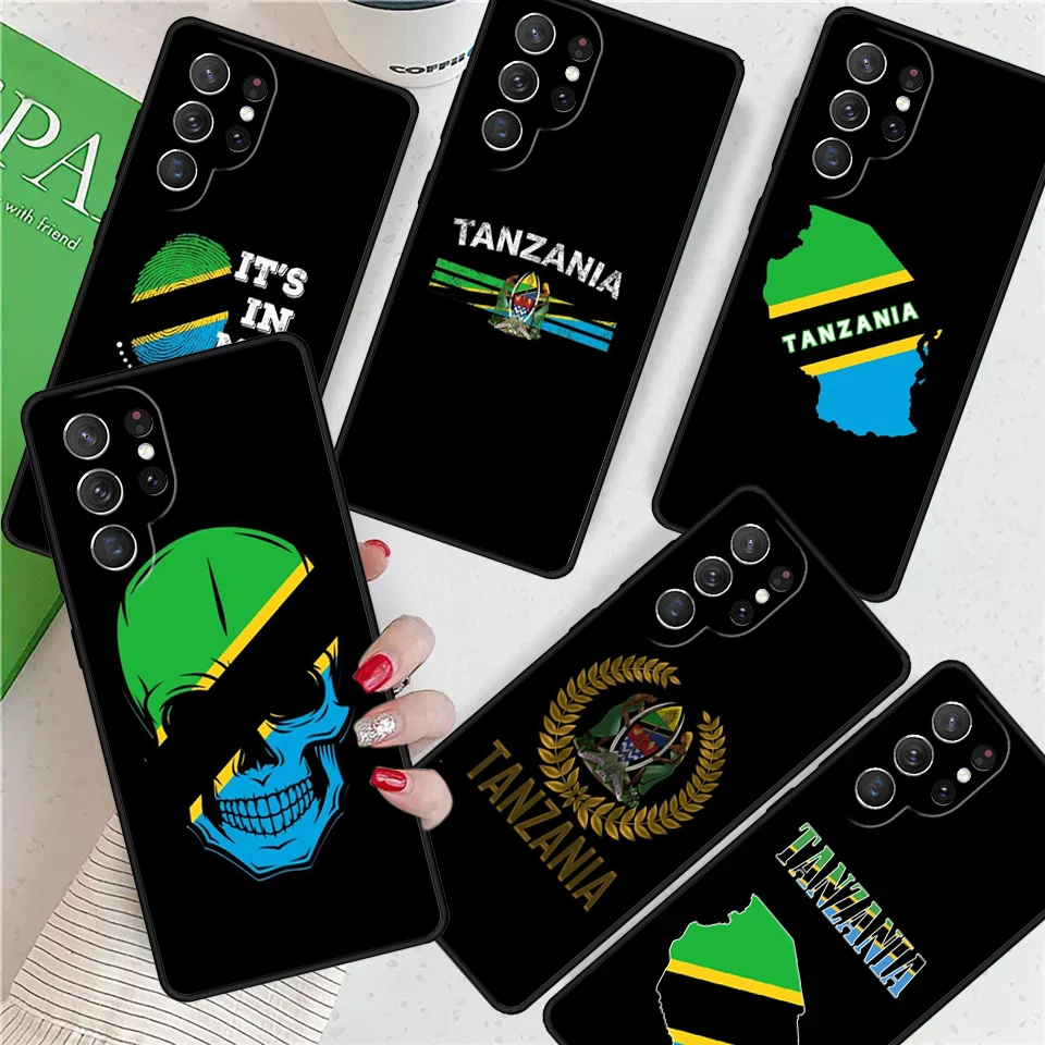 Tanzania Flag Coat Of Arms For Samsung Galaxy S24 Ultra S21 S22 S8 S9 S10 5G Note 10 20 Plus FE S23 Phone case Cover Coque