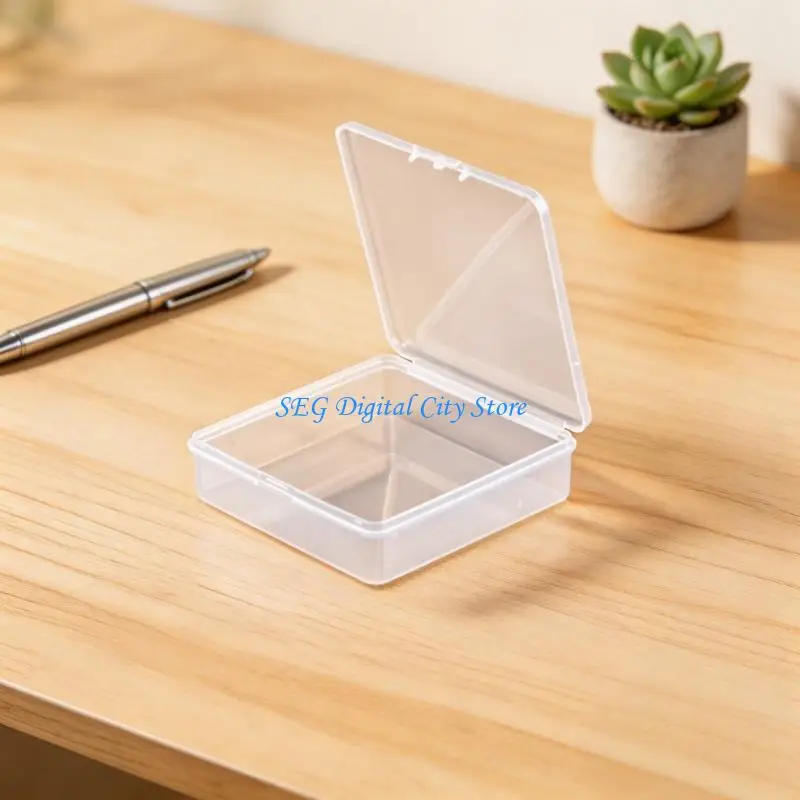 U75B 8.6Cm Square Plastic Organiser Transparent PP Box For Jewelry Making Electronic Repair Parts Small Item Storage