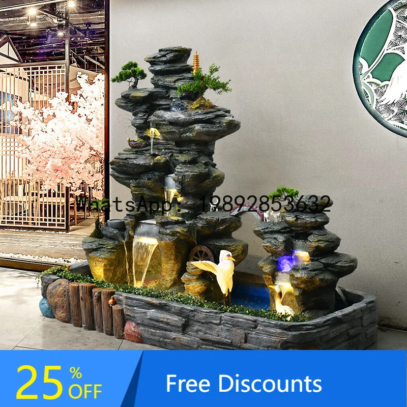 

CZ Garden Landscape Waterfall Fountain Garden Courtyard Waterfall Feng Shui Wheel Wealth-Attracting Fish Pond Landscape