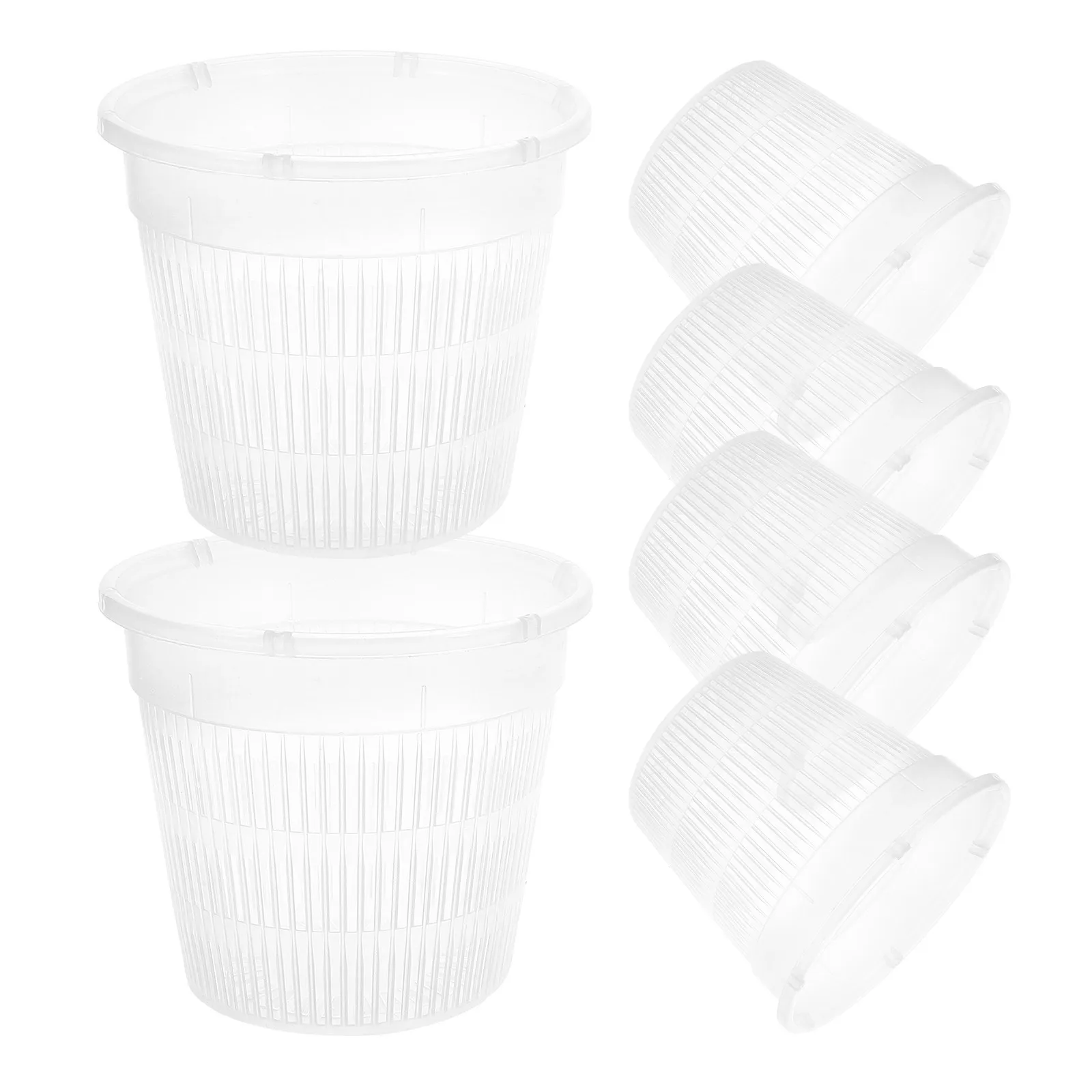6 Sets Clear Orchid Pots with Ventilation Holes – Transparent Plastic Nursery Containers for Phalaenopsis Root Health