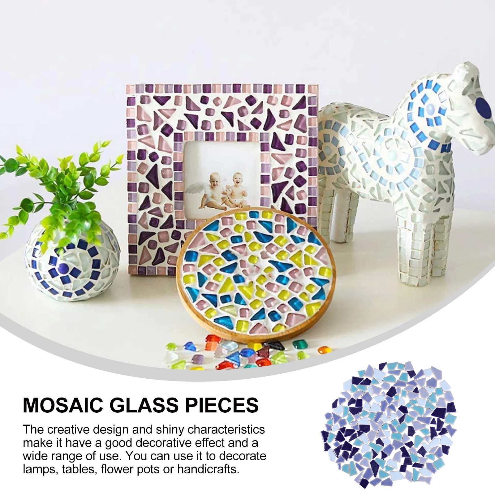 

200G Mosaic Loose Tiles Ceramic Irregular Pieces Bright Color DIY Home Garden Decoration Assorted Glazed Craft Making Tiles