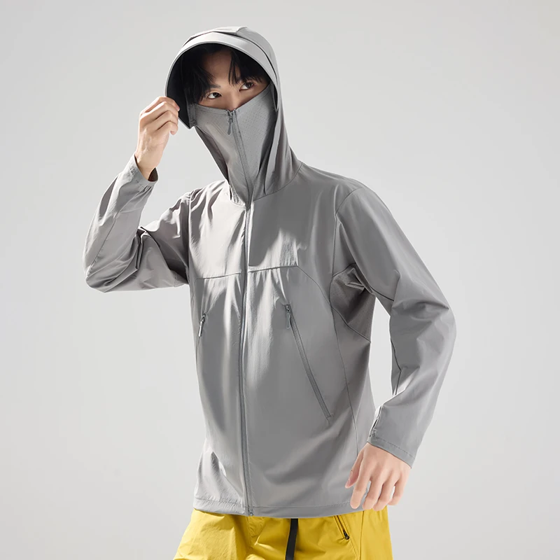 Men's Outdoor UV Resistant Sweat Absorbing Quick Drying Sunscreen Jacket for Couples Lightweight and Breathable Summer Jacket