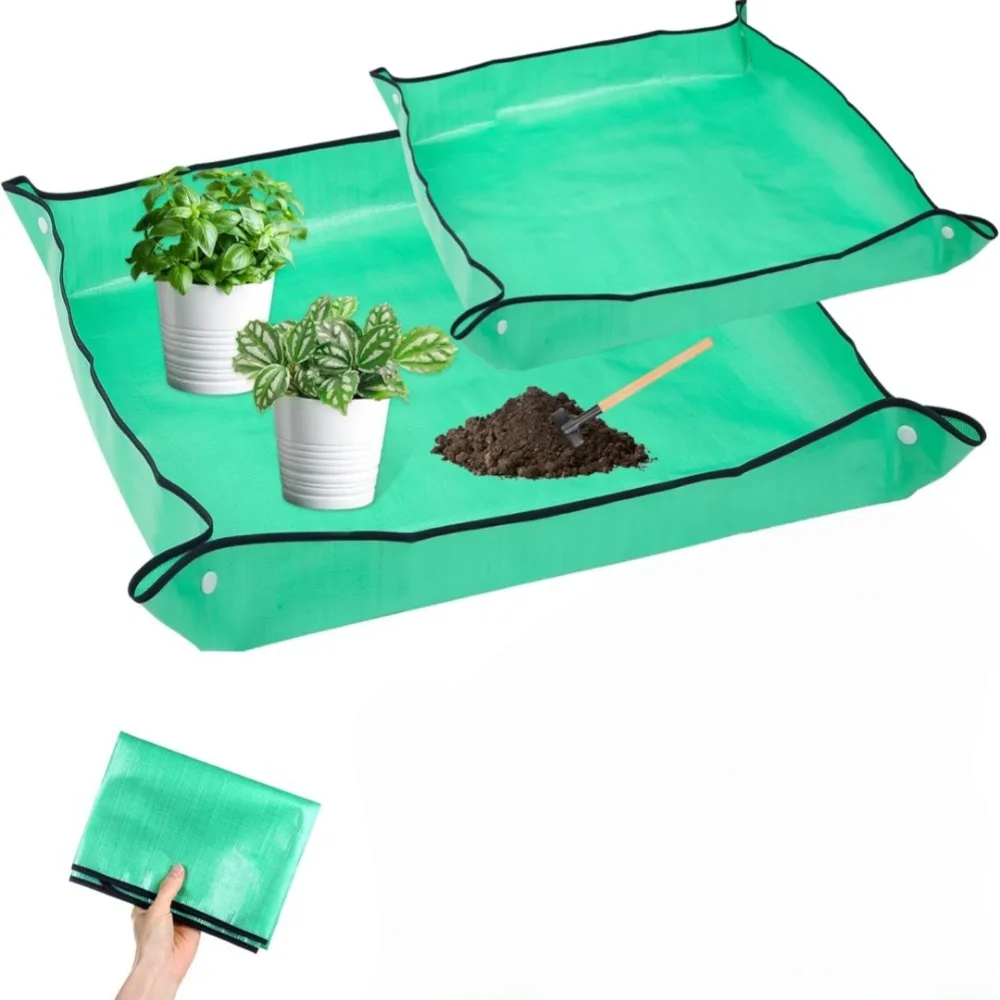 100/50cm Soil Turning Mat Plastic PE Leak Proof Storage Material Soil Pot Replacement Mat for Planting Base Pad Garden Supplies