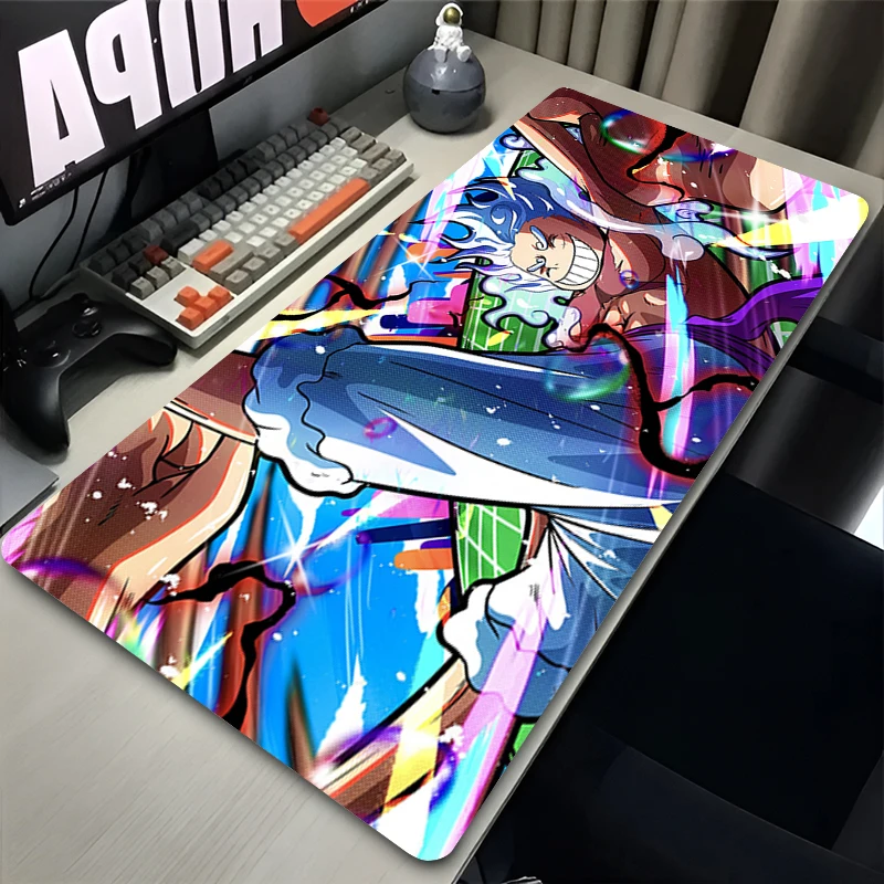 Mouse pad Large game player computer keyboard pad desk pad anti-slip cartoon table pad PC carpet O-ONE PIECES L-Luffy Mousepad