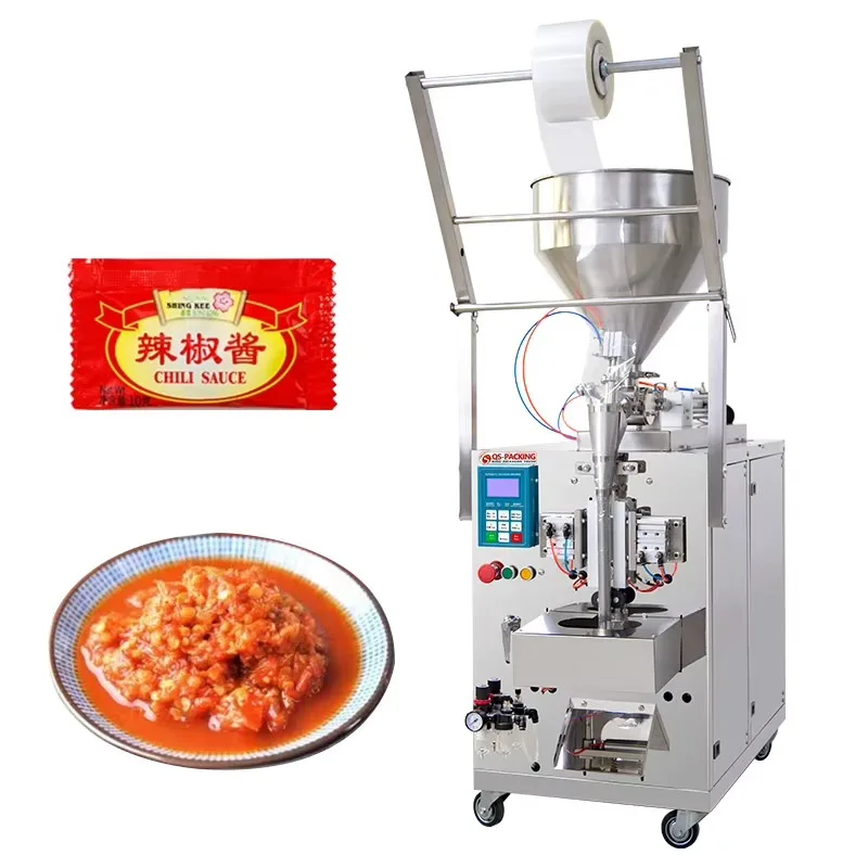 High Quality Pneumatic Cream Ketchup Peanut Butter Chilli Sauce Filling Packaging Machine