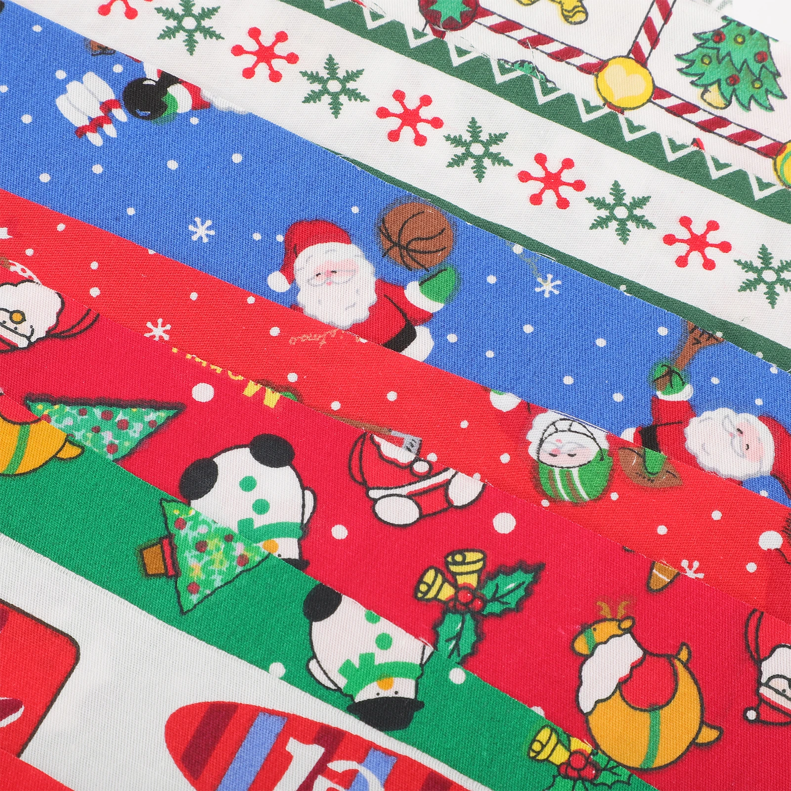 

8 Pcs Flannel Christmas Cloth Set Fabric Bundles Cotton Patchwork Quilting Strips